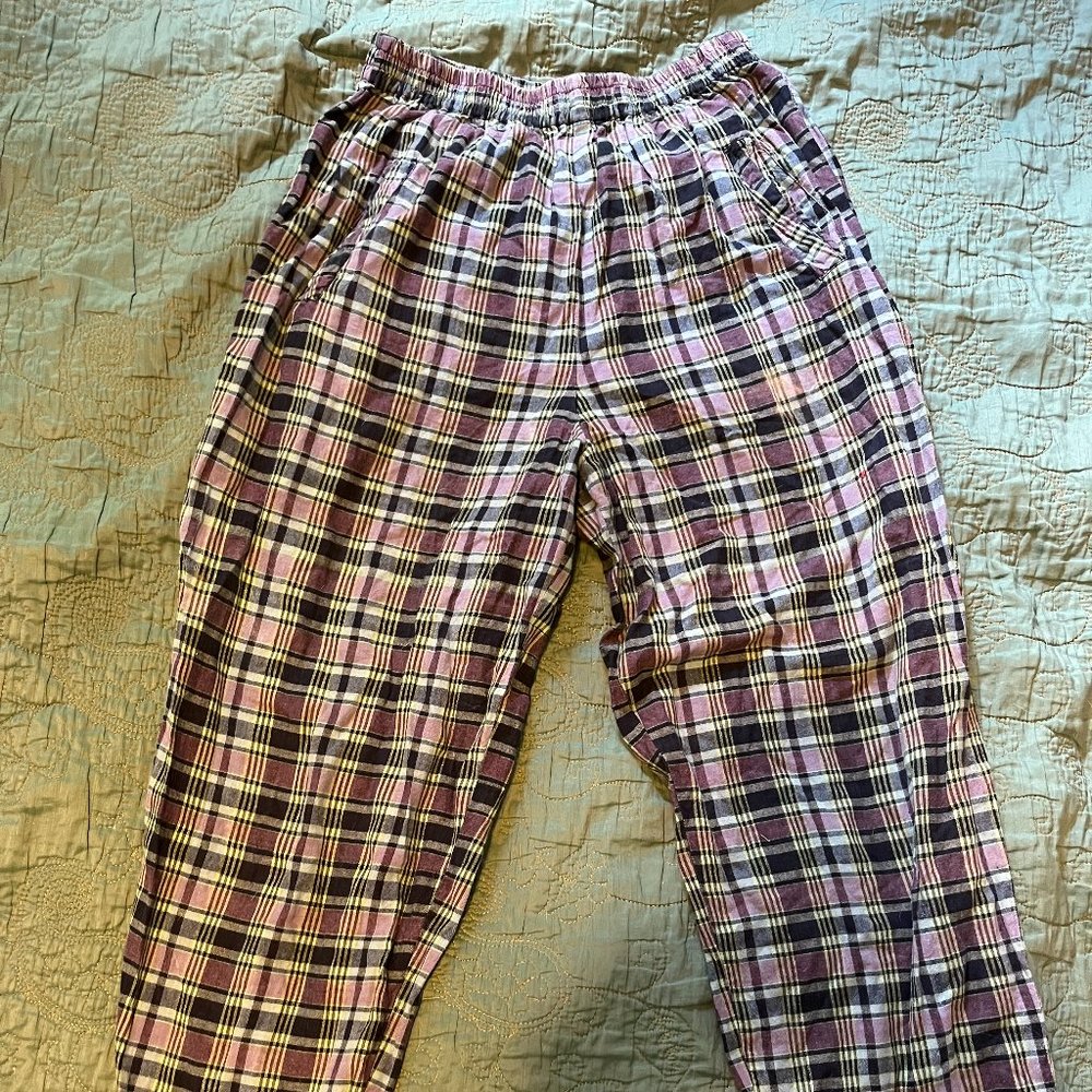 Plaid High Waist Pants